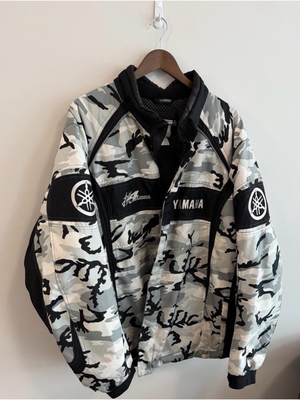 Y2K Yamaha 4-Stroke Performance Snowmobile Jacket Grey Camo 2XL